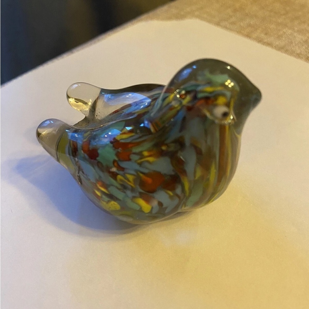 Vintage Blown Art Multicolor Glass Bird Figurine Paperweight Made in Japan - Picture 4 of 9